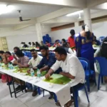 Traditional banana leaf catering service during event in Bangalore